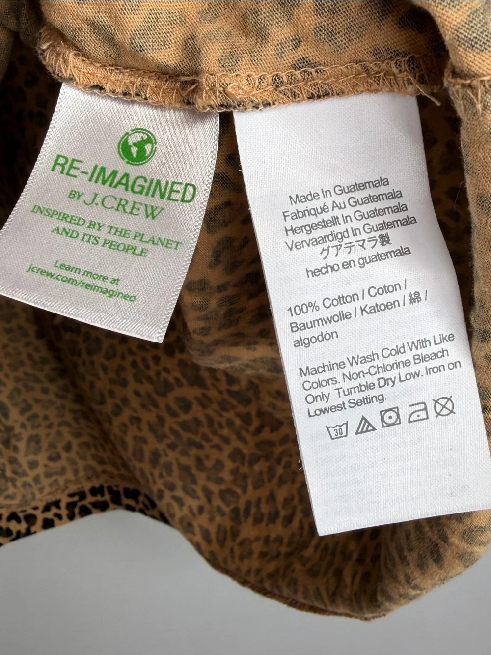 J. Crew Leopard Print Long Sleeve Turtleneck Top‎ 100% Cotton Medium